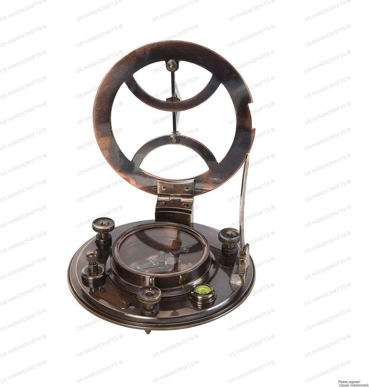 Brass Sundial with Rosewood Case, Pack of 2 M8220