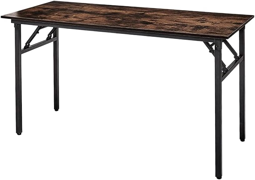 Walnut Desktop White Frame Folding Laptop Desk 39.4 Inch Pack of 2 X980783