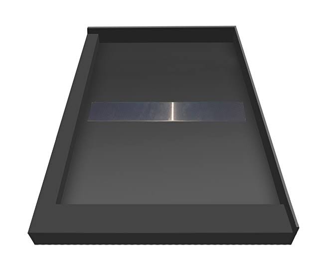 Double Curb Shower Pan with Center Trench Drain Y994955