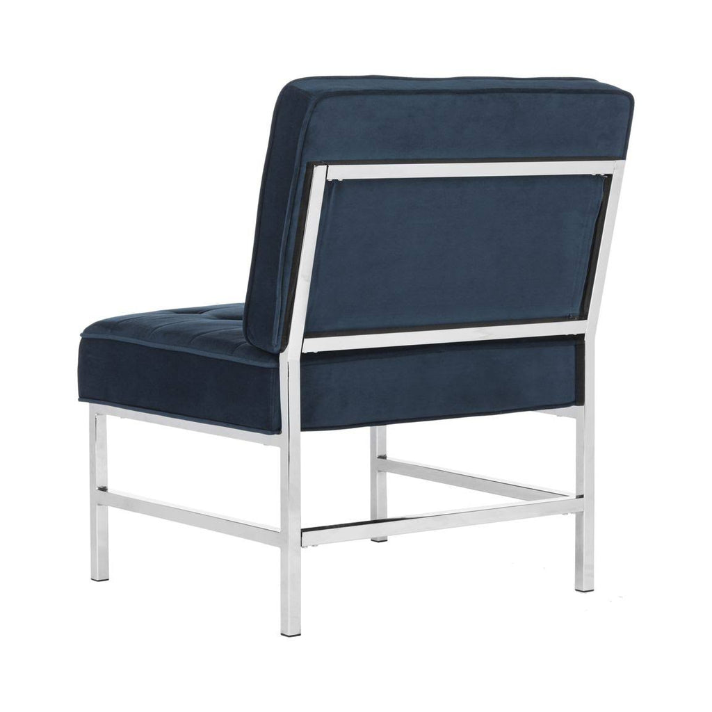 Navy Tufted Velvet Accent Chair Y801