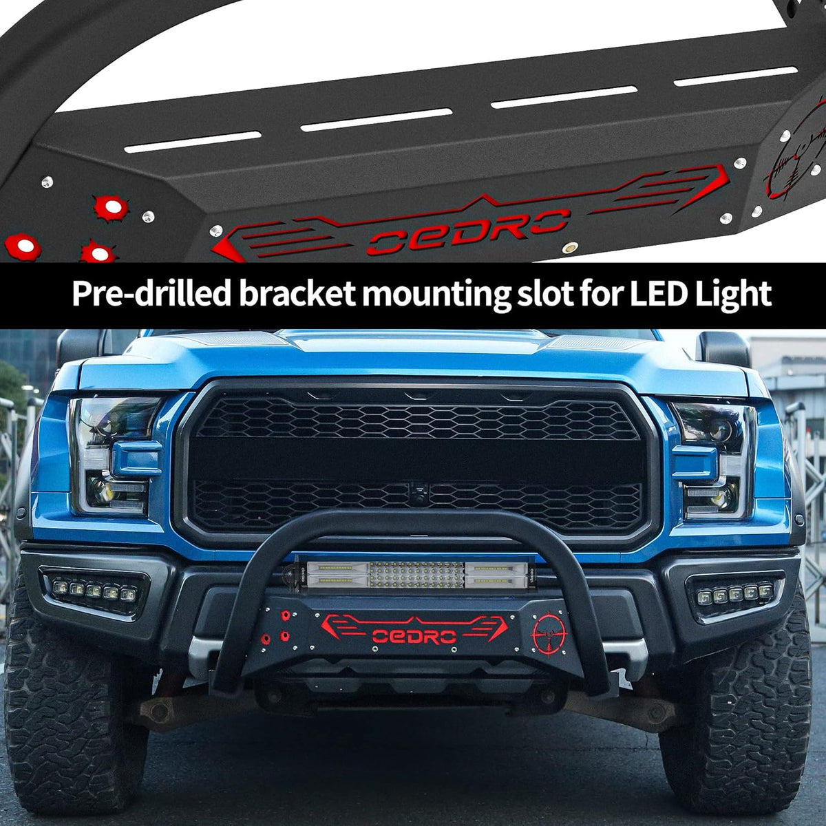 Red and Black Truck Bumper Grille Guard P727017
