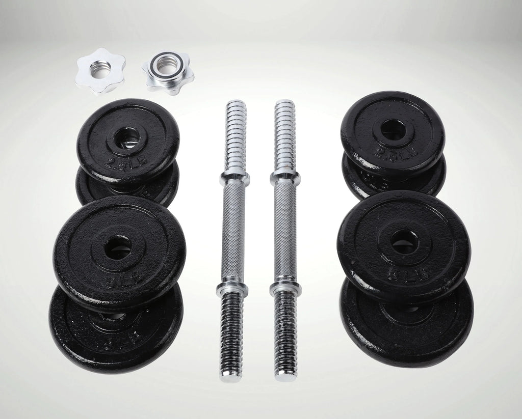 40 lb Adjustable Cast Iron Dumbbell Set with Case L351