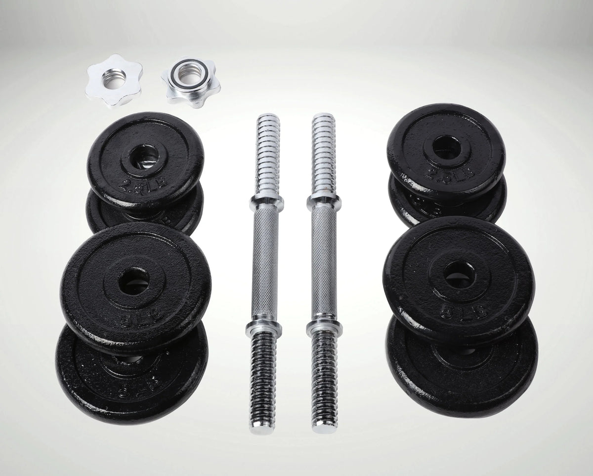 40 lb Adjustable Cast Iron Dumbbell Set with Case L351