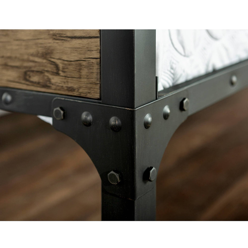 Twin Over Twin Rustic Wood Bunk Bed Brown Y11239