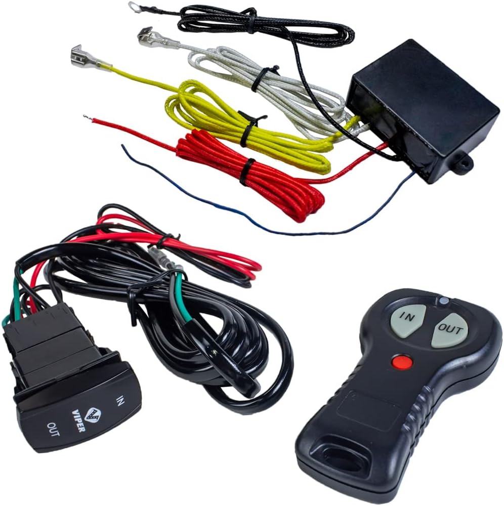 6000lb UTV Winch with 60 feet Black Rope, Wireless Remote S190