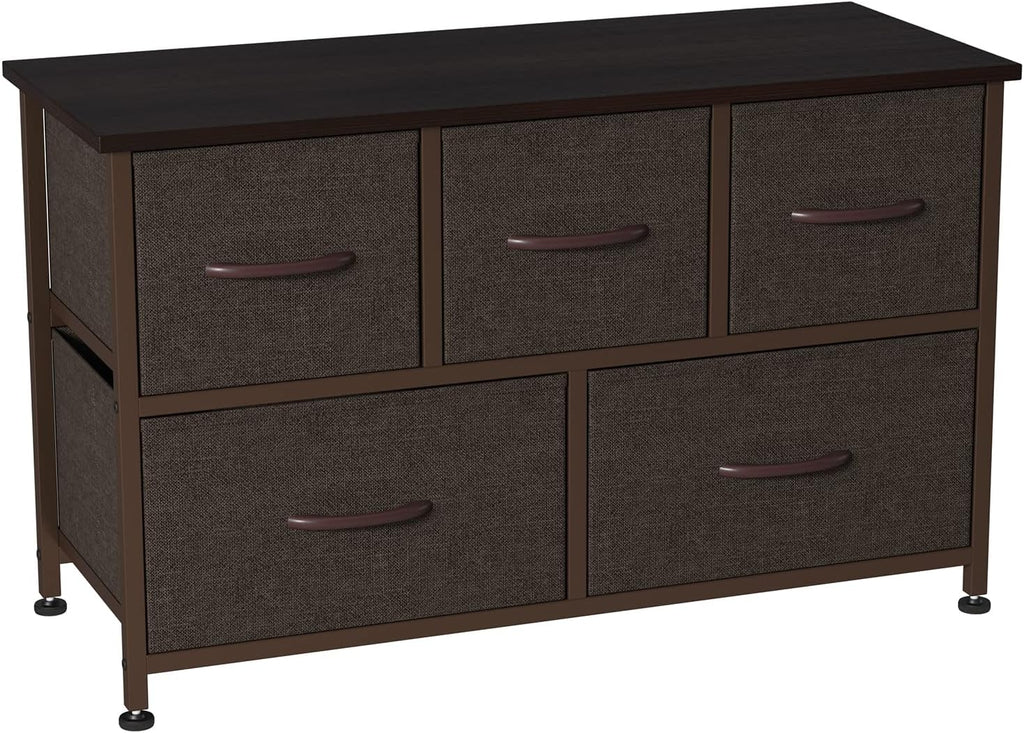 Gray/Natural 5 Drawer Fabric Dresser Z36194