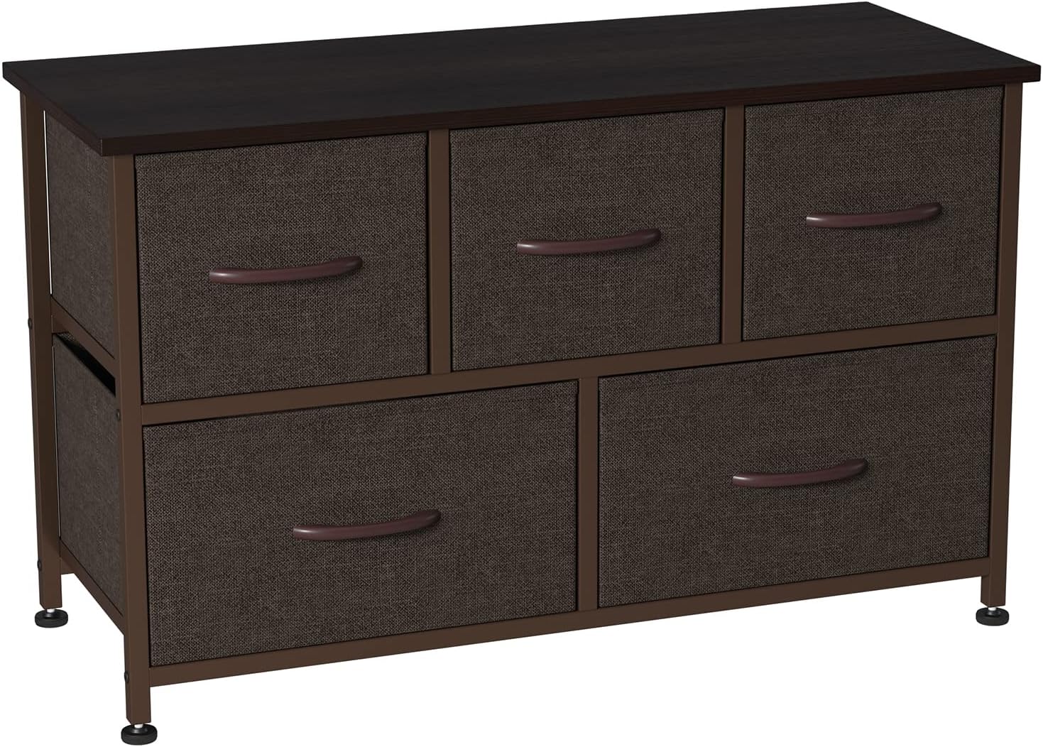 Gray/Natural 5 Drawer Fabric Dresser Z36194
