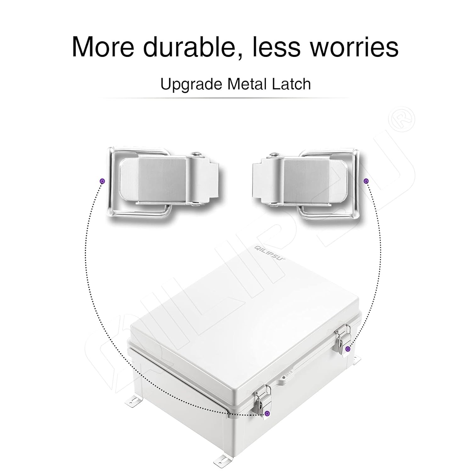 Hinged Cover Stainless Steel Latch Junction Box with Mounting Plate, IP67 Waterproof ABS Plastic Grey T9189