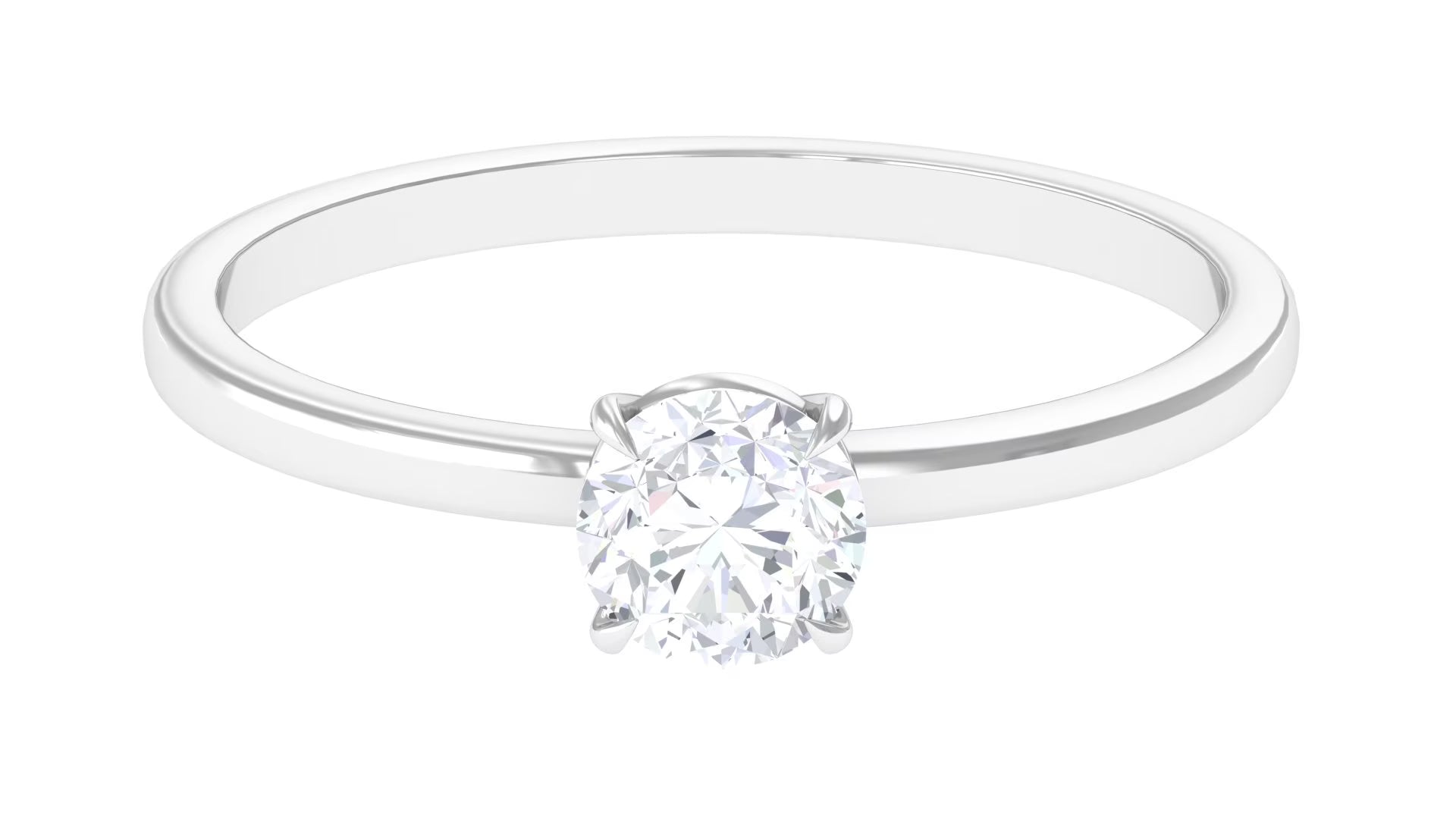 925 Sterling Silver Lab Grown Diamond Solitaire Ring Q14856
