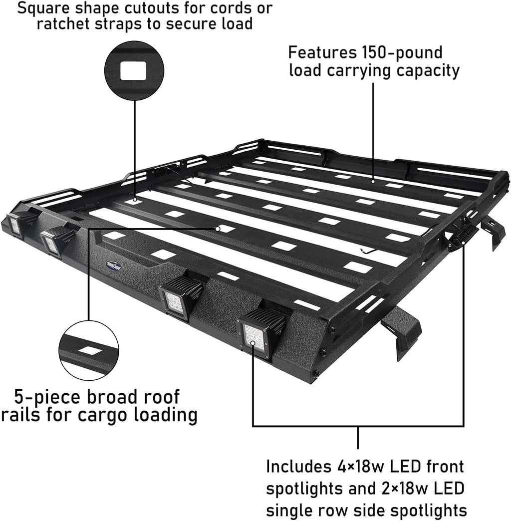 Roof Rack Cargo Basket Carrier for Jeep Wrangler JL Unlimited 4 Doors V174301