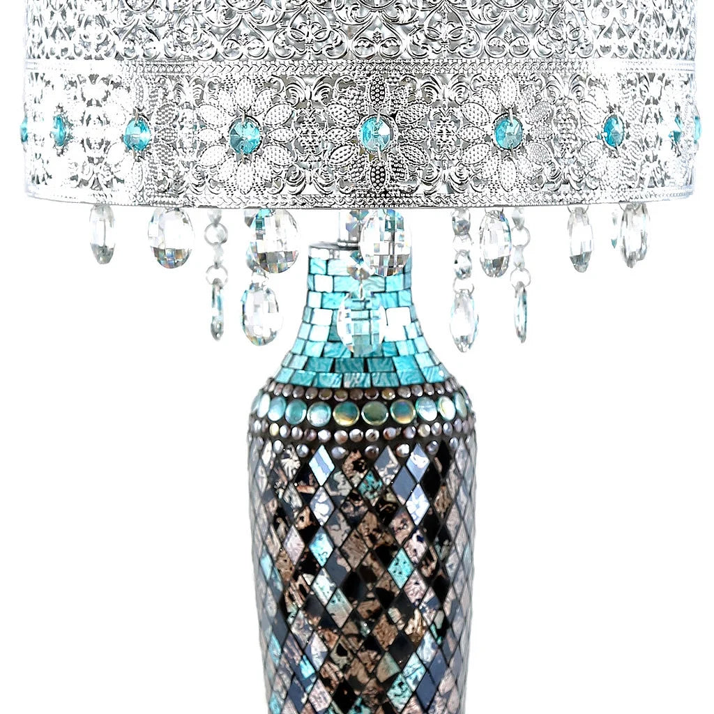 Turquoise Crystal Table Lamp O549
