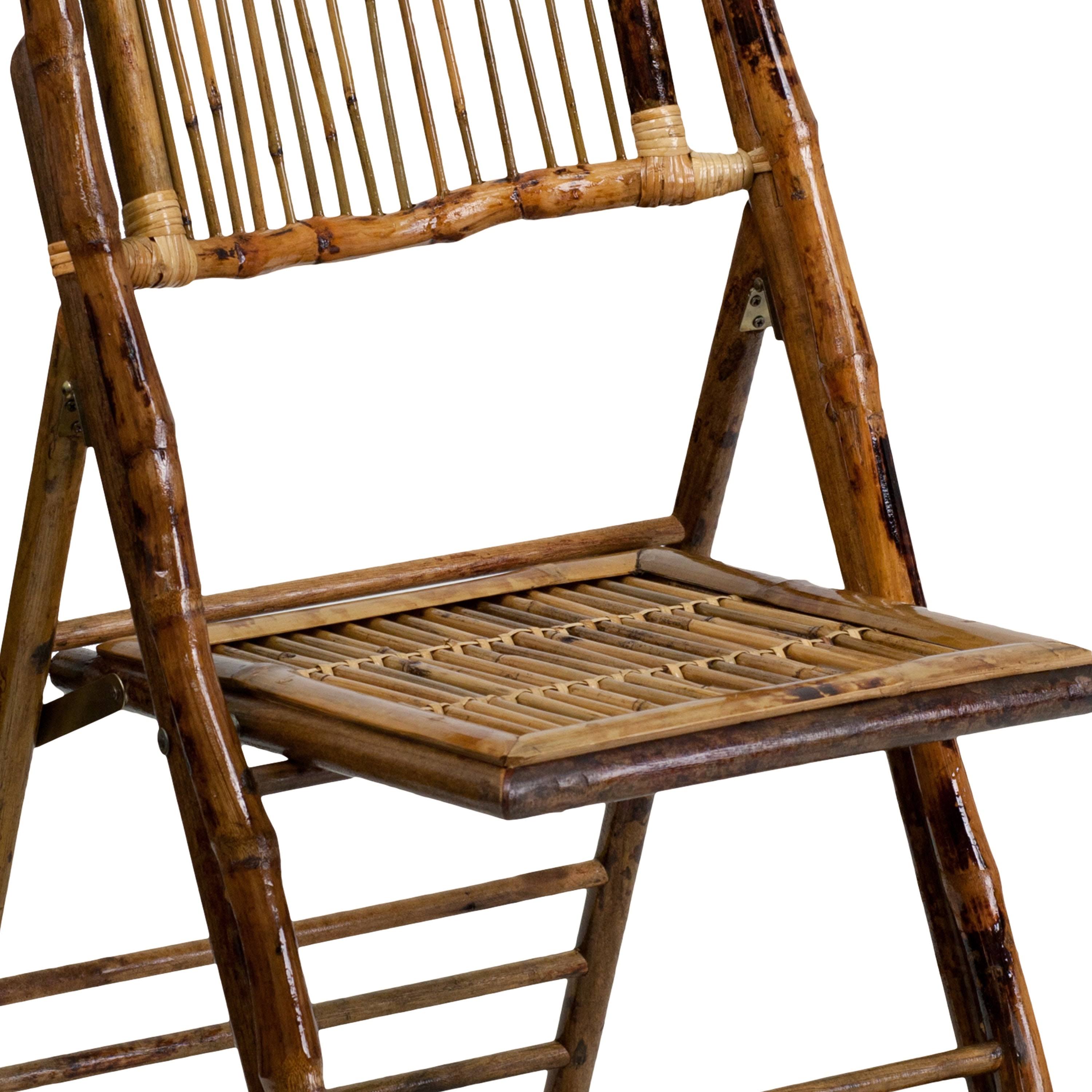 2 Pk Bamboo Wood Folding Chair H154