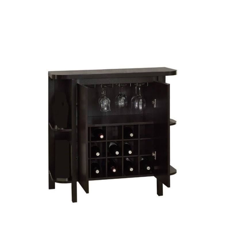 Cappuccino Home Bar Unit with Bottle and Glass Storage X1374