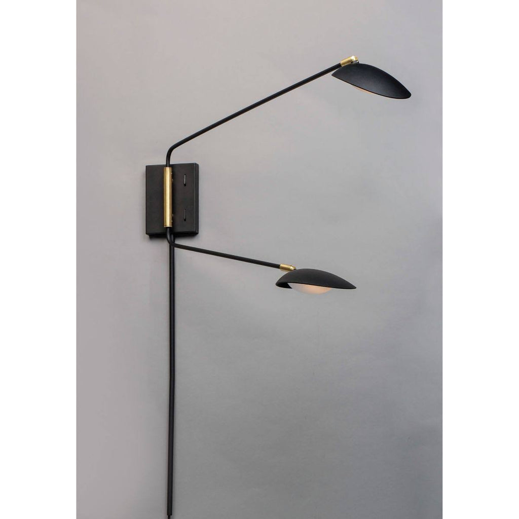 LED Wall Sconce Black / Satin Brass M356834
