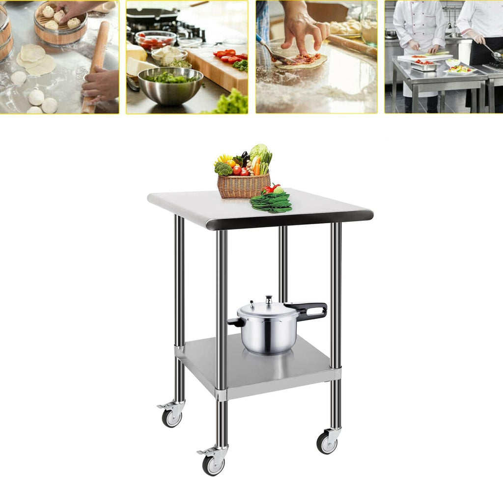NSF Commercial Stainless Steel Work Table with Undershelf D6324
