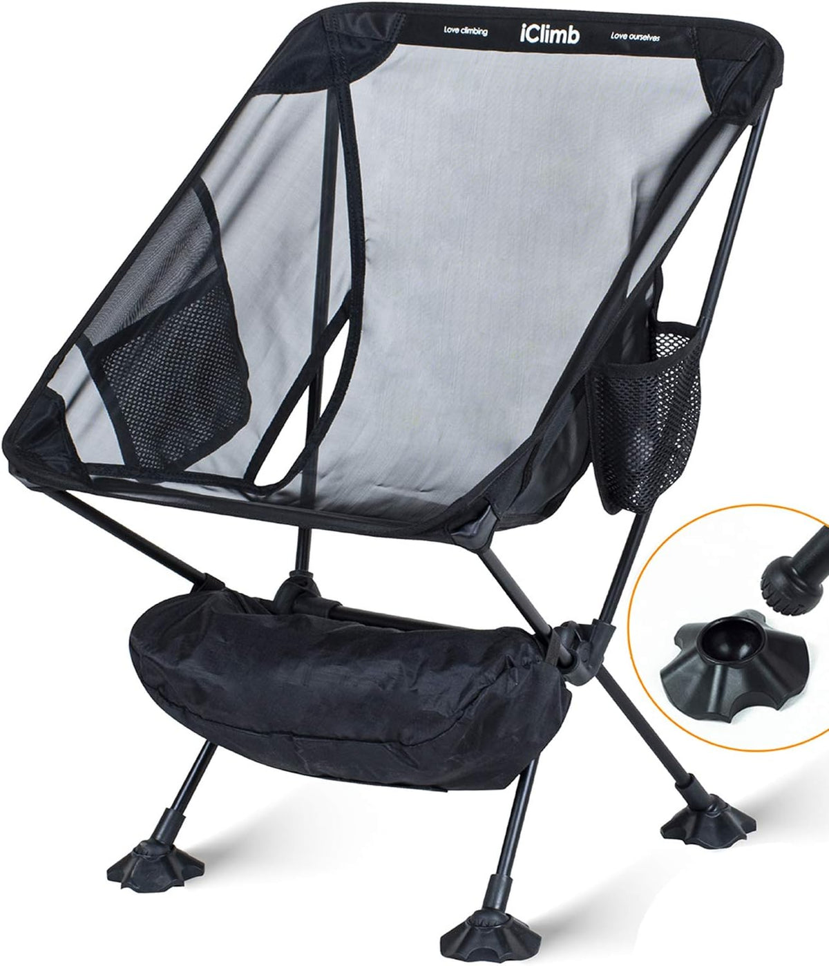 Ultralight Compact Camping Folding Beach Chair with Anti-Sinking Feet and Back Support Webbing S53197