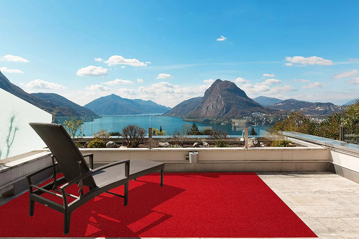 Red 100% UV Olefin Indoor/Outdoor Area Rug T769176