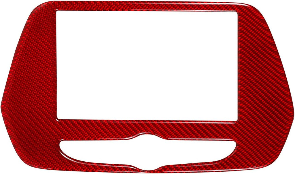 Red Carbon Fiber Radio Screen Navigation Panel Trim Cover Sticker for Chevrolet Camaro 2017 2018 2019 2020 Pack of 2 T697111