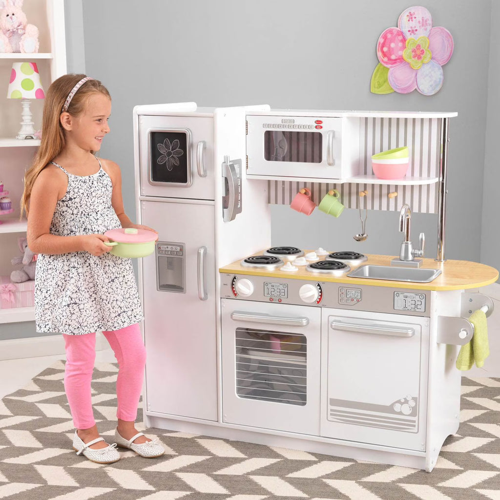White Wooden Kids Pretend Play Kitchen Z4198