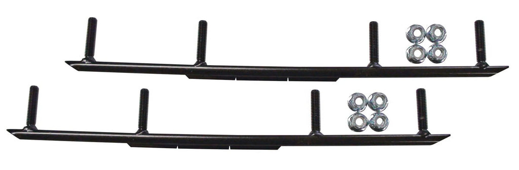 Black Snowmobile Skis with 8" Round Bars Complete Kit I1059