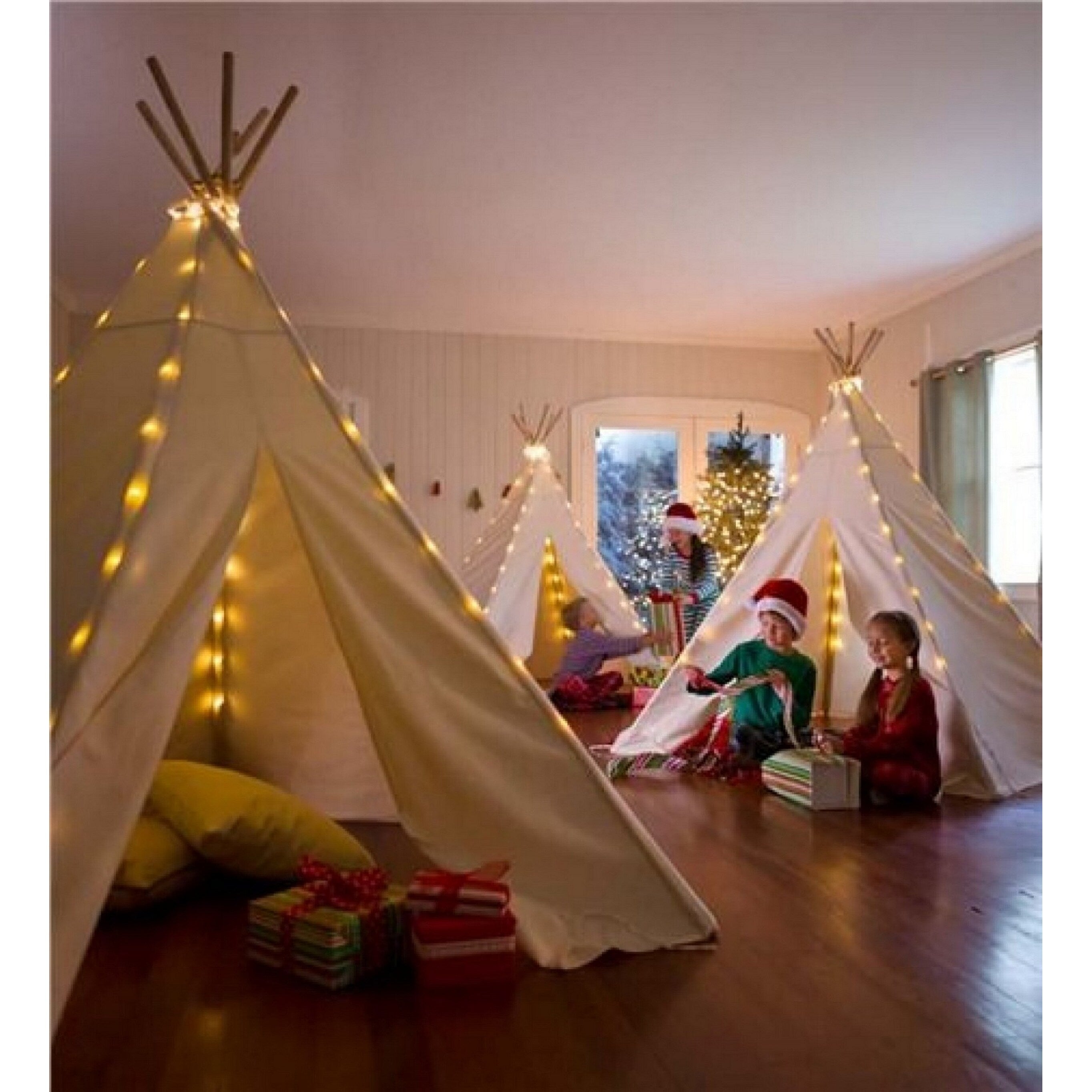 Natural Cotton Canvas Teepee Tent for Kids J8502