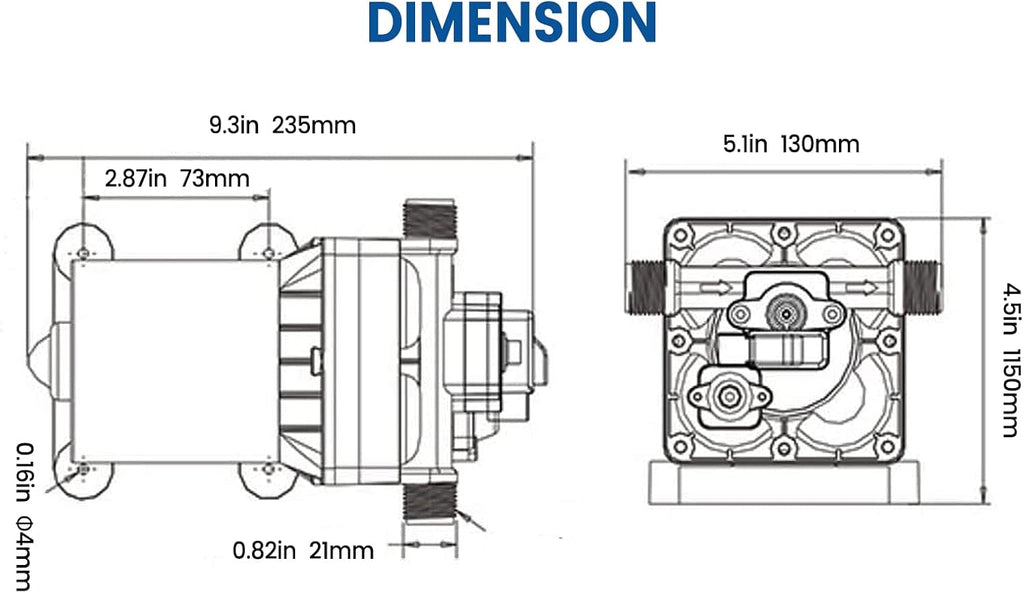 110V AC Water Pressure Pump 5.0GPM 55PSI Self Priming RV Water Pump Pack of 2 R487262
