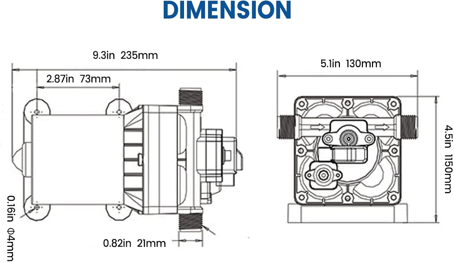 110V AC Water Pressure Pump 5.0GPM 55PSI Self Priming RV Water Pump Pack of 2 R487262