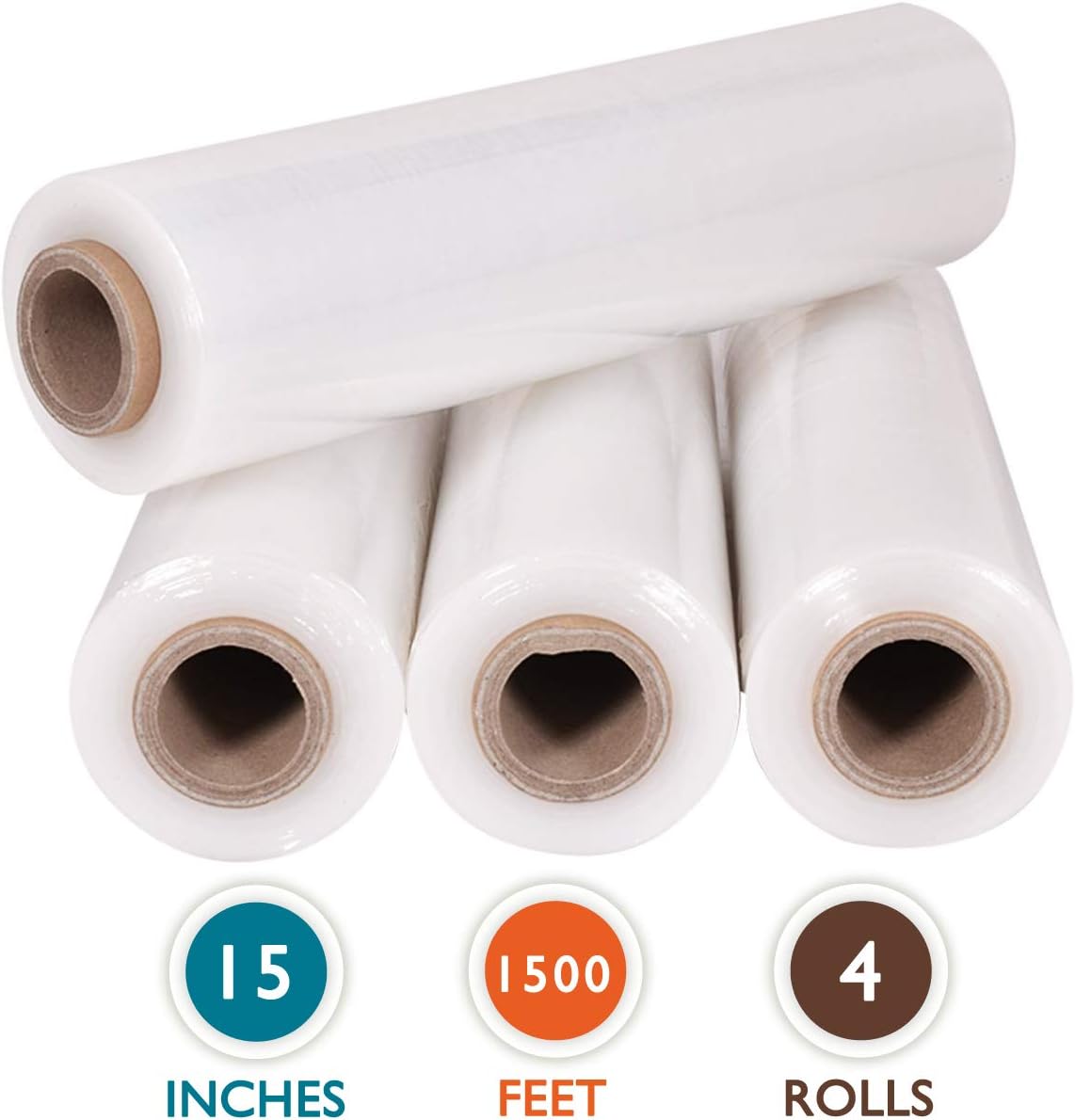 4 Rolls 18" x 1500 Ft 55 Gauge Clear Stretch Film G216