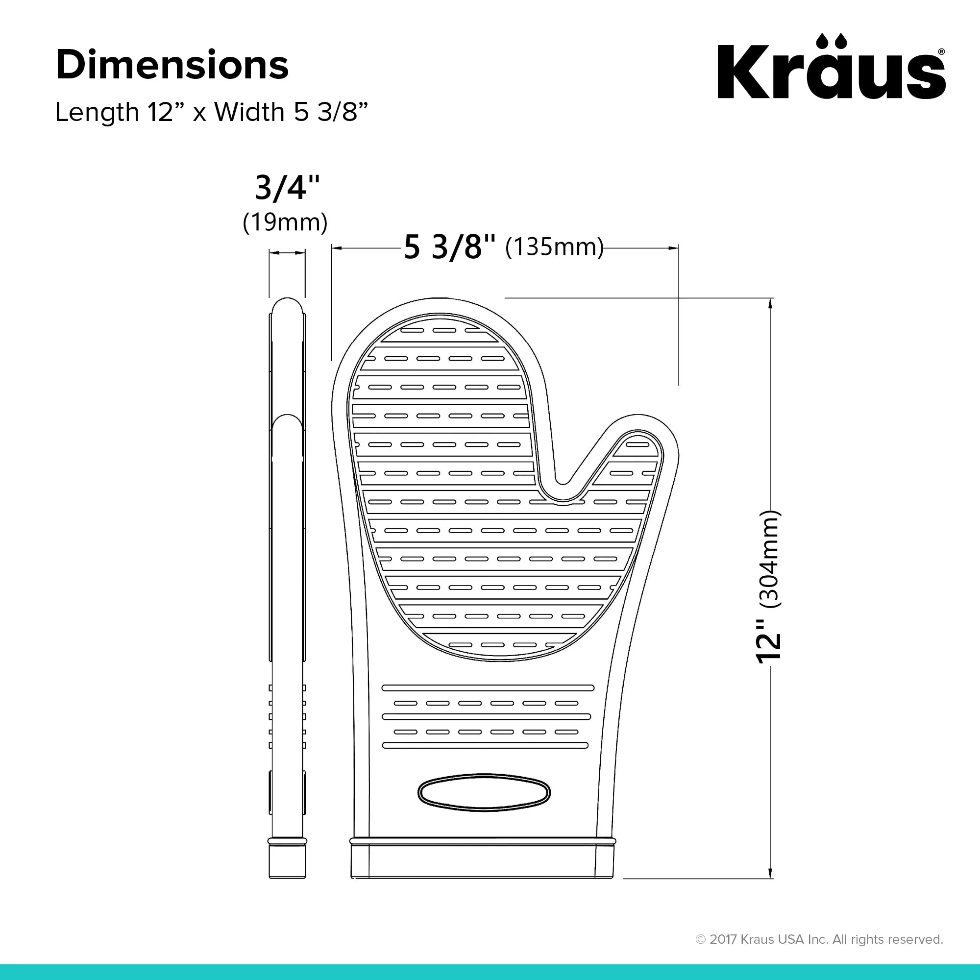 Heat-Resistant 100% Food-Safe Silicone Non-Slip Oven Mitt Pack of 2 L5253