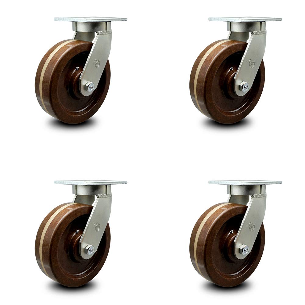 Kingpinless High Temperature Phenolic Swivel Caster with Brake U746