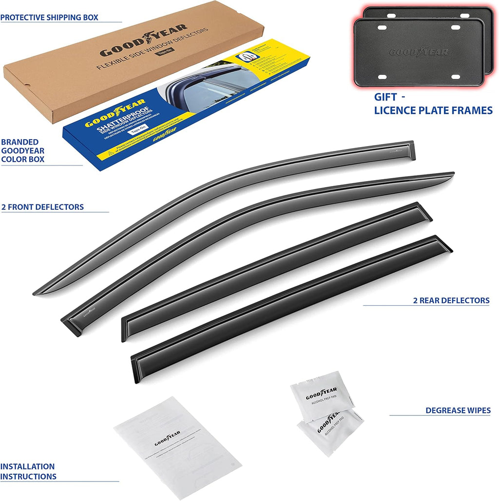 4 pcs Tape-on Rain Guards Window Deflectors G634449