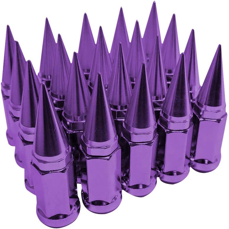 Purple 20pcs 12x1.5 Extended Spike Lug Nuts Pack of 2 Q711