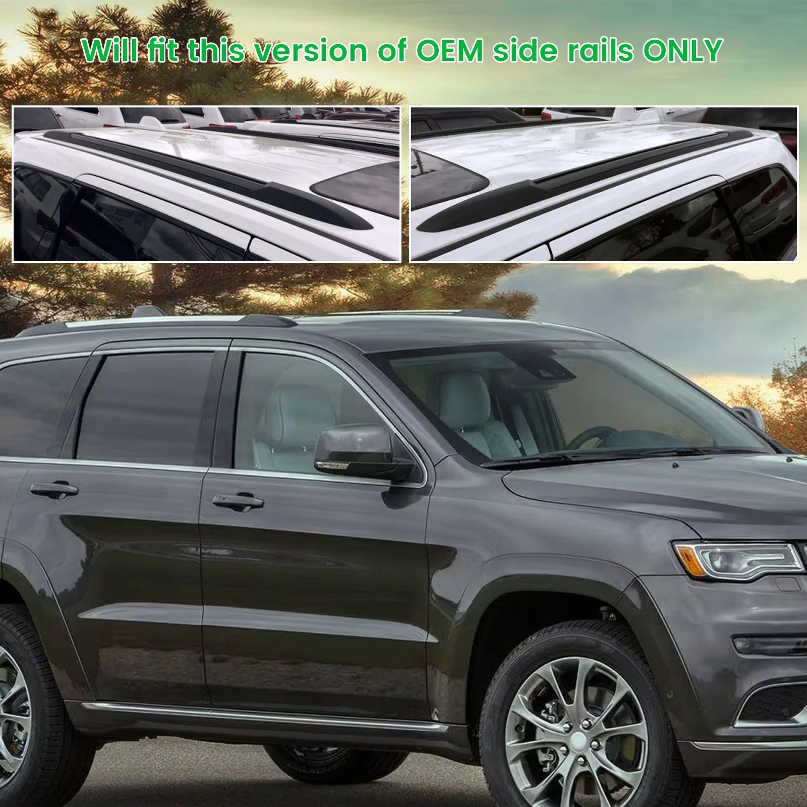 Black Aluminum Roof Rack Cross Bar Cargo Carrier 2PCS O17603