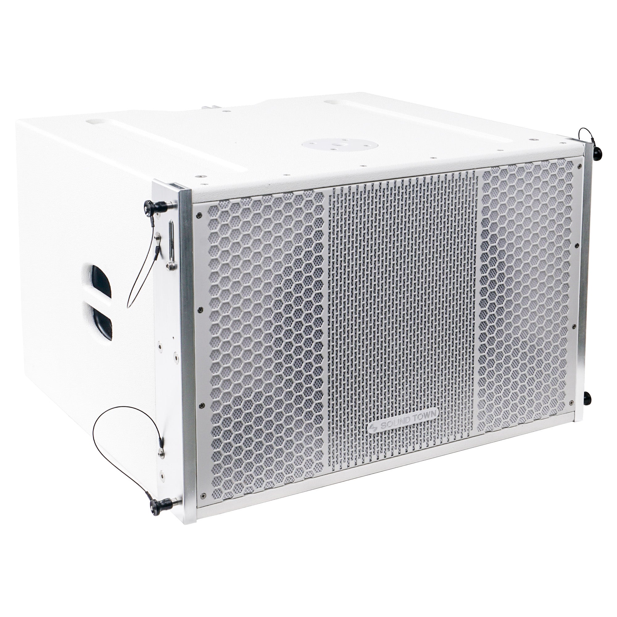 White 15-inch Powered Line Array Subwoofer with Four 2 X 5-inch Line Array Speakers P533947