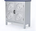 Navy Blue Firwood Cabinet with Faux Wood Overlay K3843