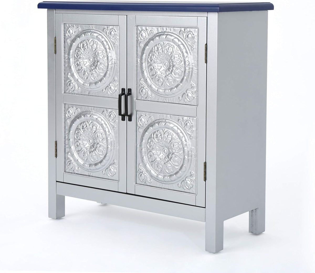 Navy Blue Firwood Cabinet with Faux Wood Overlay K3843