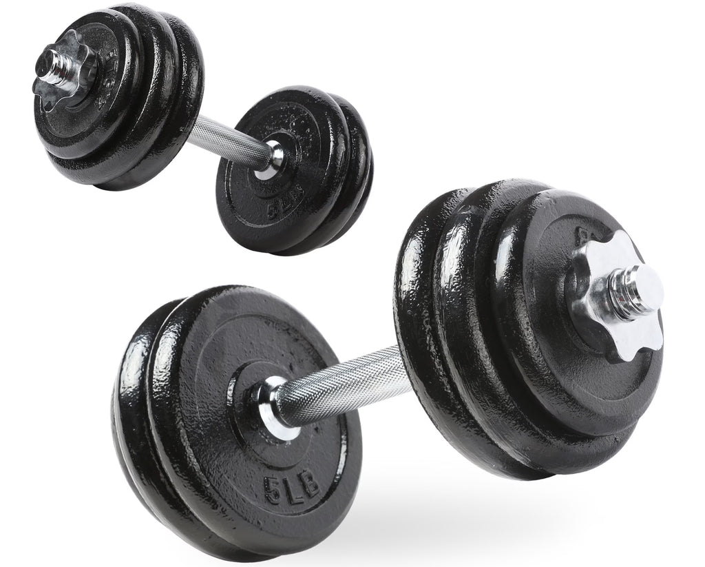 40 lb Adjustable Cast Iron Dumbbell Set with Case L351