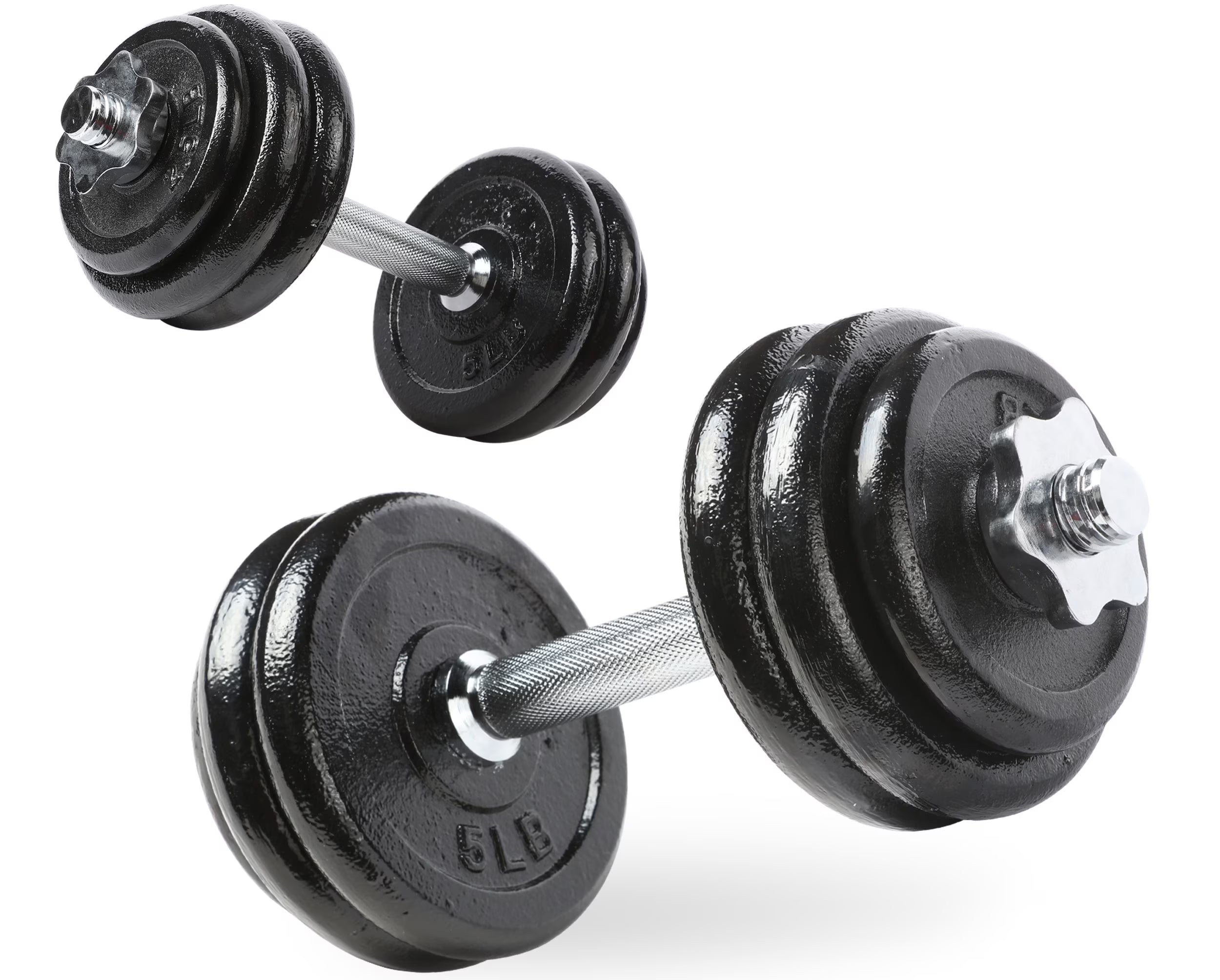 40 lb Adjustable Cast Iron Dumbbell Set with Case L351