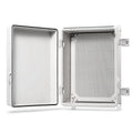 Hinged Cover Stainless Steel Latch Junction Box with Mounting Plate, IP67 Waterproof ABS Plastic Grey T9189