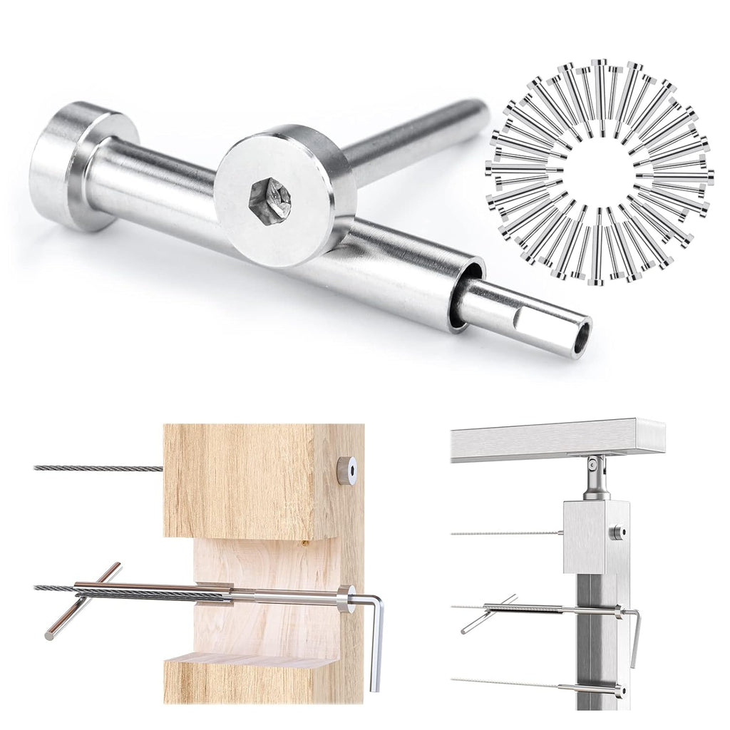 Invisible Cable Railing Kit 1/8" Swage Tensioner T316 Stainless Steel D828