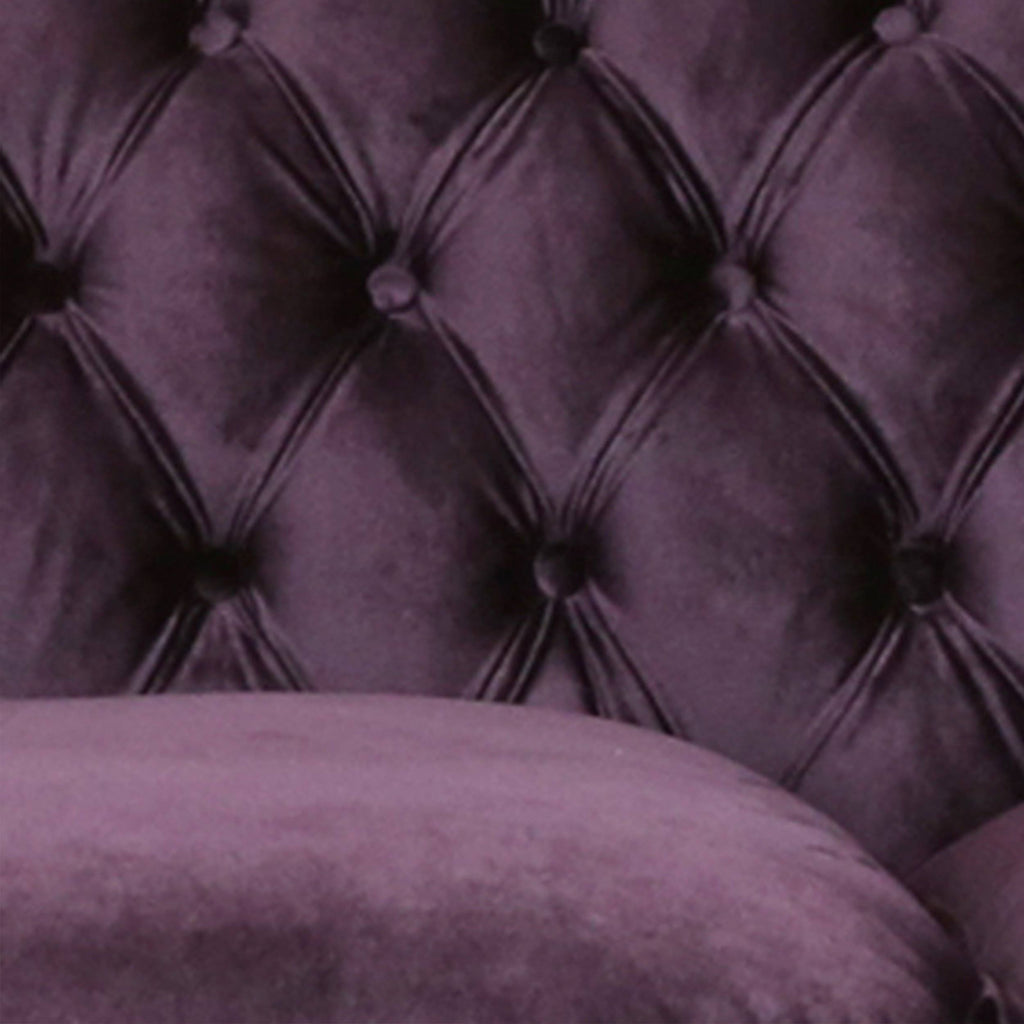 Black Chesterfield Tufted Microfiber Sofa with Scroll Arms P1753
