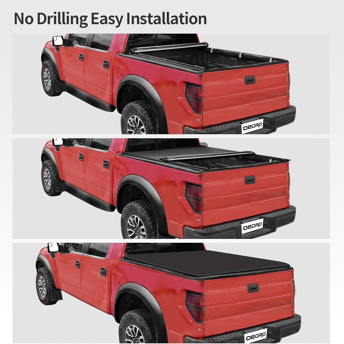 Soft Roll Up Truck Bed Tonneau Cover for 2019-2022 Chevy Silverado / GMC Sierra 1500, Fleetside 6.6 ft Bed A4142