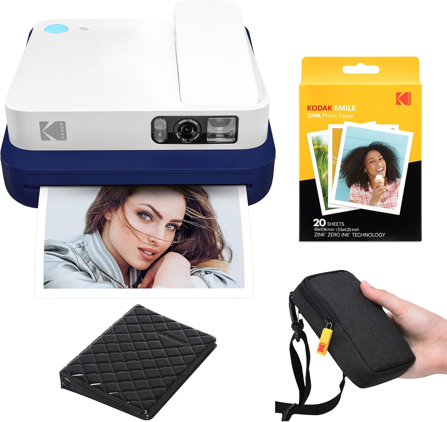 Blue Digital Instant Camera with Bluetooth Travel Kit E69669