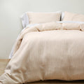 White/Natural Stripe Duvet and Sham Set C2369