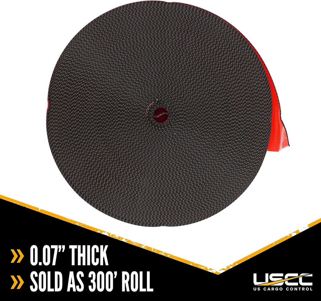 Red 4" x 300' 20K Polyester Cargo Webbing P96590
