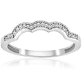 14K White Gold Curved Wedding Ring C1010