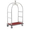 Silver Stainless Steel Bellman Cart with Rubber Casters R88490