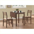 Walnut 3 Piece Solid-Top Drop Leaf Dining Set A754