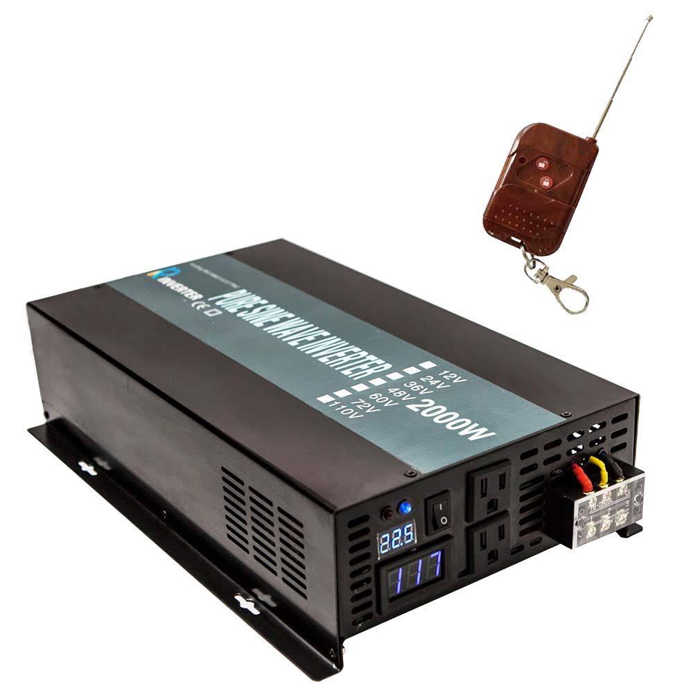 2000W 24V 120V Pure Sine Wave Power Inverter with Remote Control Switch R990