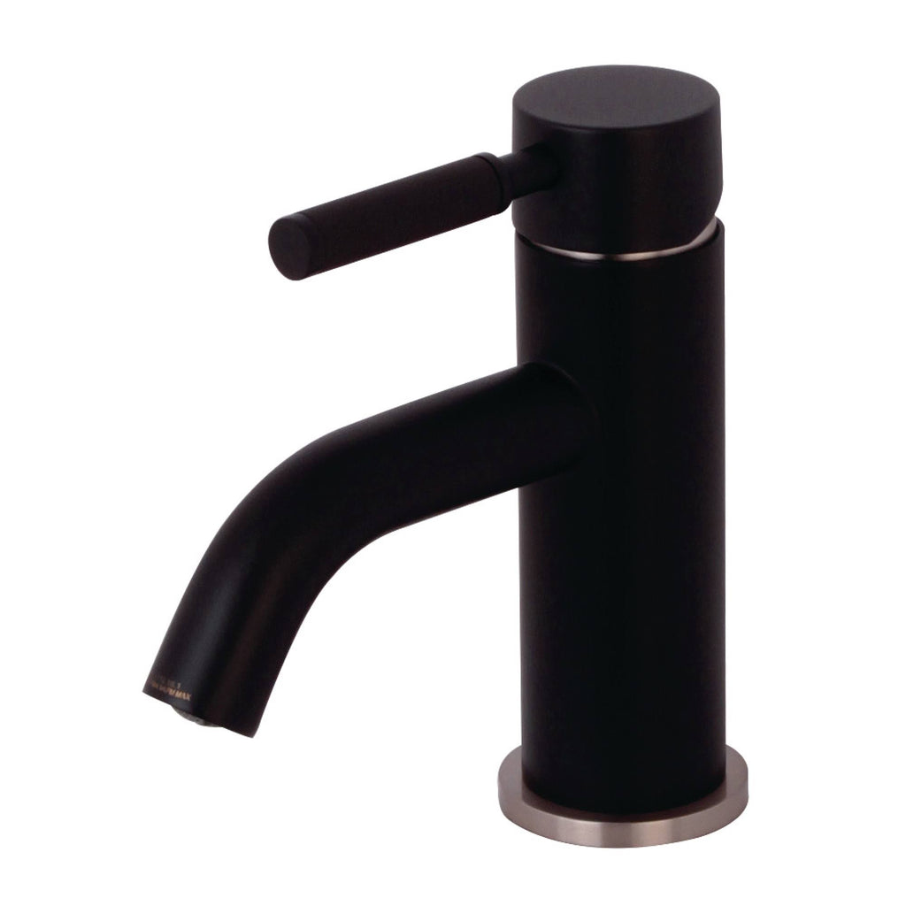 Matte Black Brushed Nickel Single-Handle Bathroom Faucet with Push Pop-Up O5271